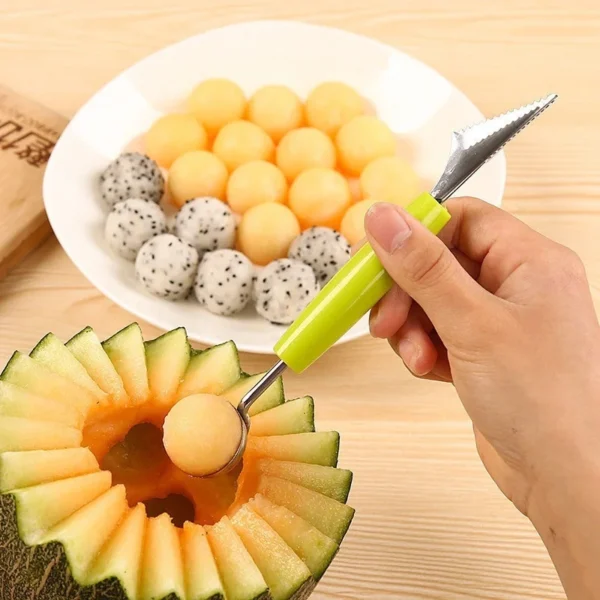 Dual Head Fruit Platter Carving Knife Kitchen Vegetable Carve Fruit Slicer Device Scoop Ballers Cutter Chop Gadgets Accessorie