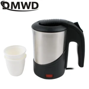 DMWD 110V-220V Dual Voltage Travel Electric Heating Kettle MINI Teapot Cup Water Heater Portable Stainless Steel Tea Pot Boiler