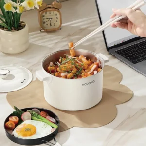110V 220V Electric Cooking Pot 2L Folding Hotpot Multicooker Fried Pan Rice Cooker Dual Voltage Electric Skillet For Travel