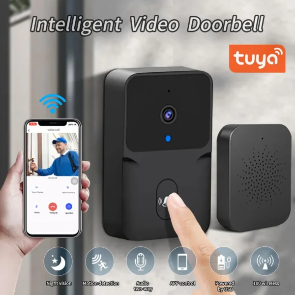 Tuya Smart WiFi Video Wireless Doorbell With HD Camera Infrared Night Vision Intercom Home Smart Welcome Camera Door Bell