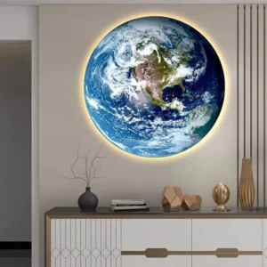 Modern 3D Moon Earth Led Wall Lamp Living Room Background Light Home Decor Bedroom Bedside Lighting Corridor Sconce Luminaire