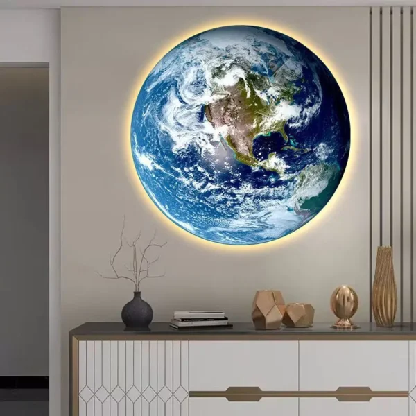 Modern 3D Moon Earth Led Wall Lamp Living Room Background Light Home Decor Bedroom Bedside Lighting Corridor Sconce Luminaire