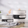 220V Folded Electric Cooking Pot Mini Portable Electric Skillet Split Type Frying Pan Travel Multifunctional Hotpot 1.2L