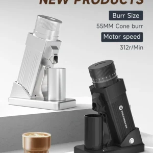 STARSEEKER E55 Electric Coffee Grinder 55MM Espresso Cone burr Stepless Fineness Adjustment Cold Brew Bean Grinder Black Sliver