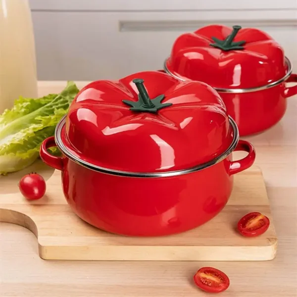 Enameled Saucepan Household Kitchen Cookware Cooking Noodle Stew Soup Boiling Water Pot