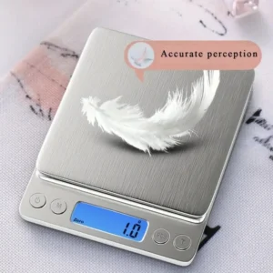ميزان مطبخ رقمي AccuWeight من الفولاذ المقاوم للصدأ مزود بشاشة LCD لقياس دقيق لمكونات الطهي والنظام الغذائي