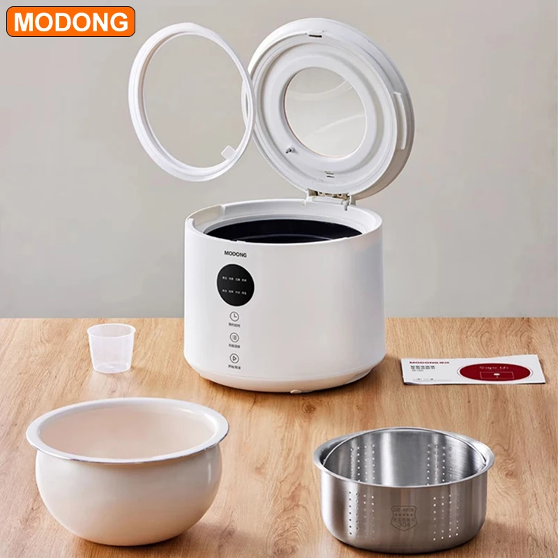 جهاز طهي الأرز منخفض السكر من مودونغ، سعة 4 لتر، مصنوع من الفولاذ المقاوم للصدأ غير المطلي، مع خاصية فصل حساء الأرز والحجز الذكي، جهاز طهي الأرز المنزلي