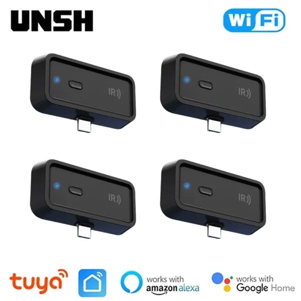 جهاز تحكم عن بعد ذكي من نوع C Tuya IR WiFi 15M 720° للتحكم في الحياة الذكية العالمية للتلفزيون DVD AUD عبر Alexa Google Home Yandex Alice