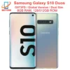 هاتف سامسونج جالاكسي S10 Duos G973FD ثنائي الشريحة بذاكرة وصول عشوائي (RAM) سعة 8 جيجابايت وذاكرة قراءة فقط (ROM) سعة 128/512 جيجابايت وشاشة 6.1 بوصة وثماني النواة وإصدار عالمي من NFC و4G LTE وExynos وأندرويد