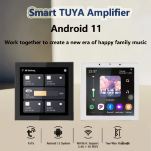 مشغل موسيقى بلوتوث أندرويد 11 مقاس 4 بوصات Tuya Smart Home مكبر صوت حائطي مع مكبر صوت سقف للموسيقى الخلفية