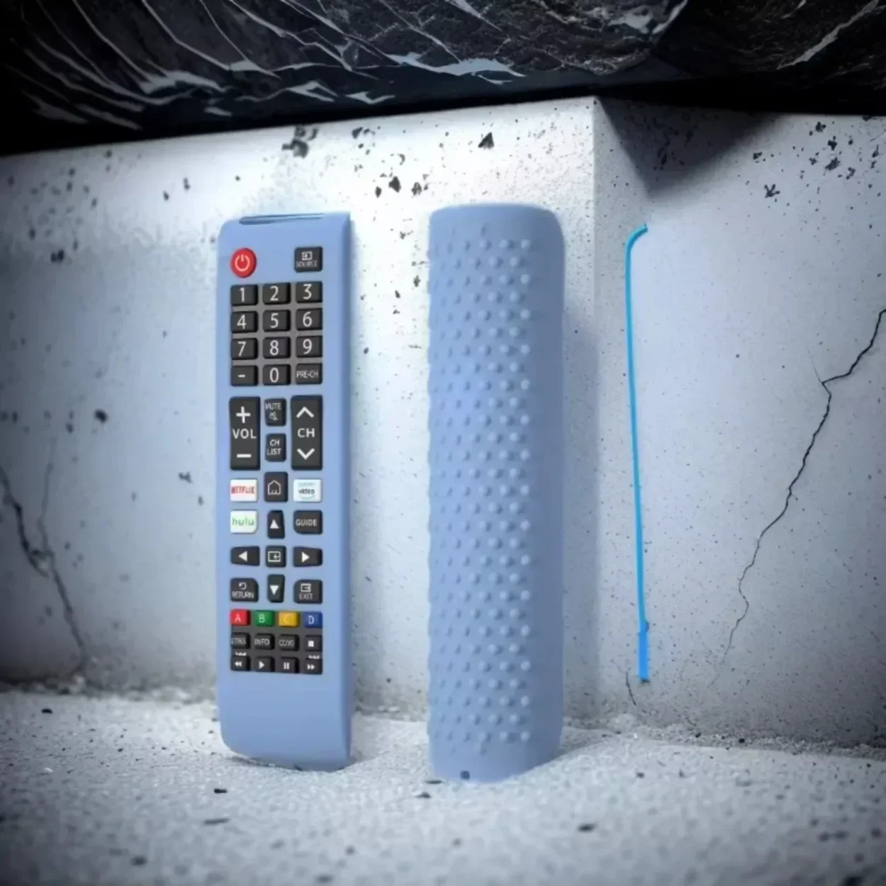 جراب حماية من السيليكون مضاد للانزلاق ومضاد للصدمات مع حبل للتحكم عن بعد لتلفزيون سامسونج الذكي BN59-01315B 01315A