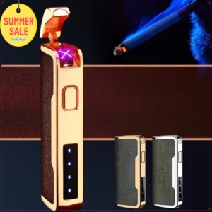 ولاعة كهربائية جلدية 2025 قابلة لإعادة الشحن عبر USB، أجهزة إلكترونية رائعة، تقنية ذكية مقاومة للرياح، مشعل بلازما ARC