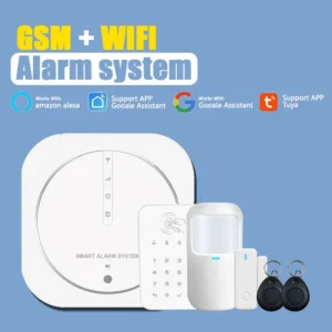 نظام إنذار Tuya Google Wifi الذكي للمنزل اللاسلكي GSM أمان Tuch مع كاشف حركة 433 ميجا هرتز يدعم صفارة الإنذار