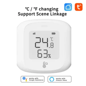 مستشعر درجة الحرارة والرطوبة Tuya ZigBee مع شاشة LED وربط المنزل الذكي بالحرارة والرطوبة وGoogle Home والتحكم الصوتي Alexa