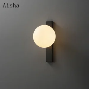 مصباح حائط بسيط على شكل كرة زجاجية، مصباح حائط للمنزل وغرفة النوم ومصباح بجانب السرير وممر الفندق وغرفة المعيشة وإضاءة الحائط الخلفية