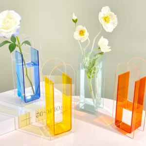 Ins Vase Ornament Acrylic Vase Simple Decoration Transparent Flower Vase Living Room Dining Table Hydroponic Flower Planter